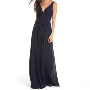 Lulu's Leading Role Black Maxi Chiffon Dress M